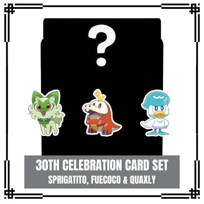 Pre-order {BOX} 30th Celebration Card Set – Sprigatito, Fuecoco & Quaxly | Japanese Pokemon Card Booster box - Image 2